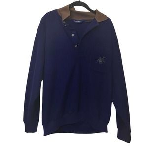 Nantucket Navy Fleece Logo Pocket Badge Pullover